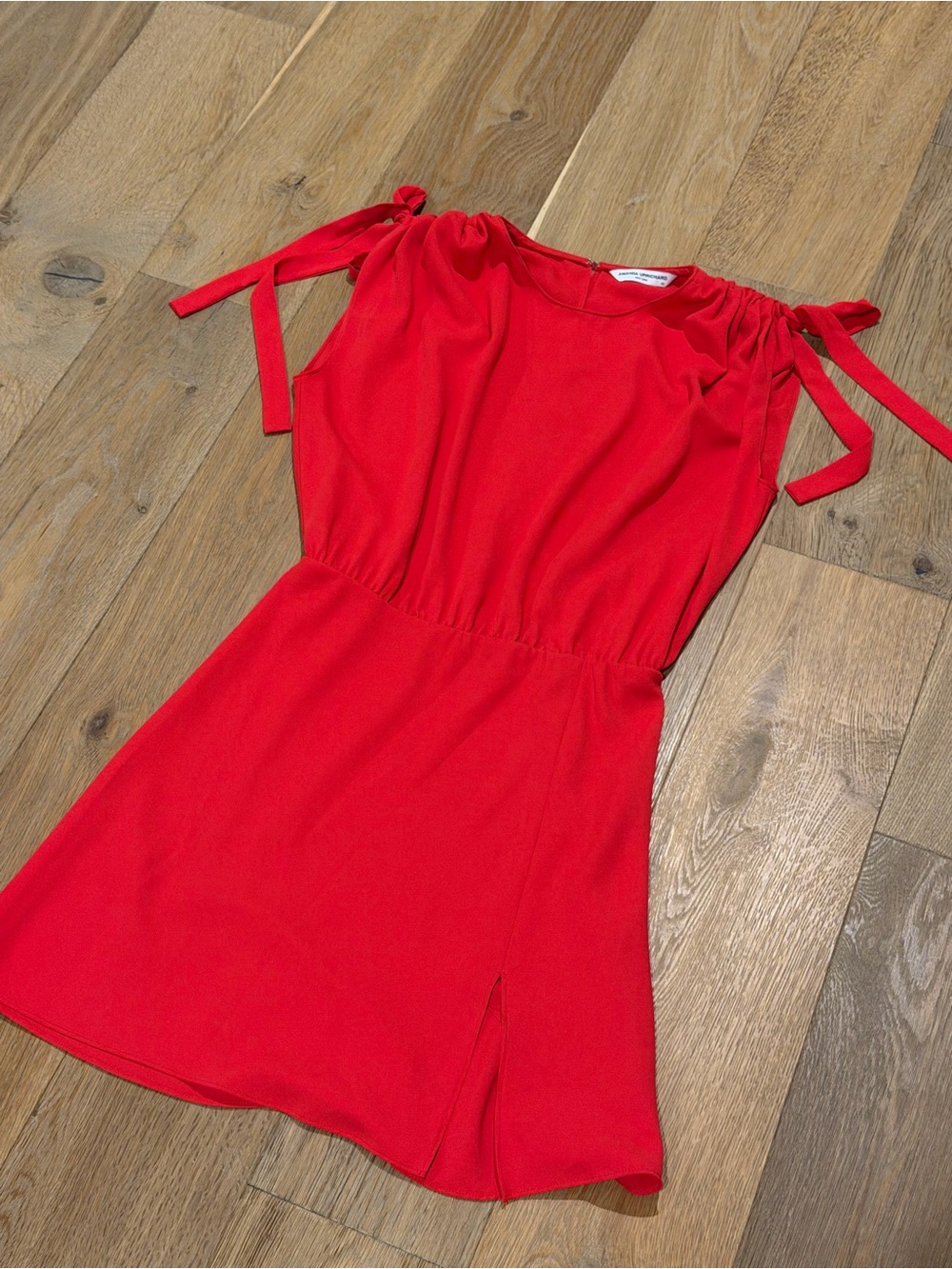 Amanda Uprichard Red Tie Shoulder Mini Dress XS